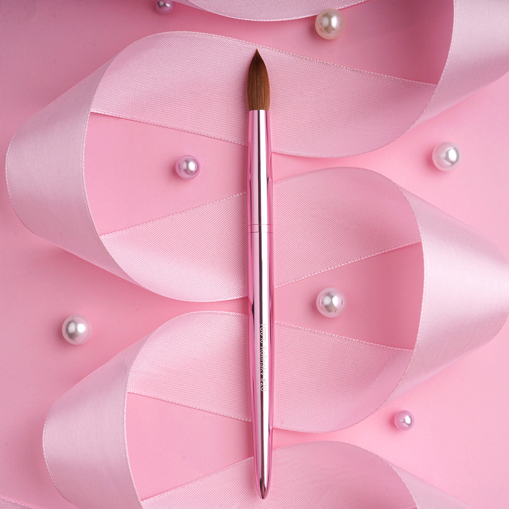 Zekunnails Round oval size (#8/10/12/14/16) 100% Kolinsky Acrylic nail brush