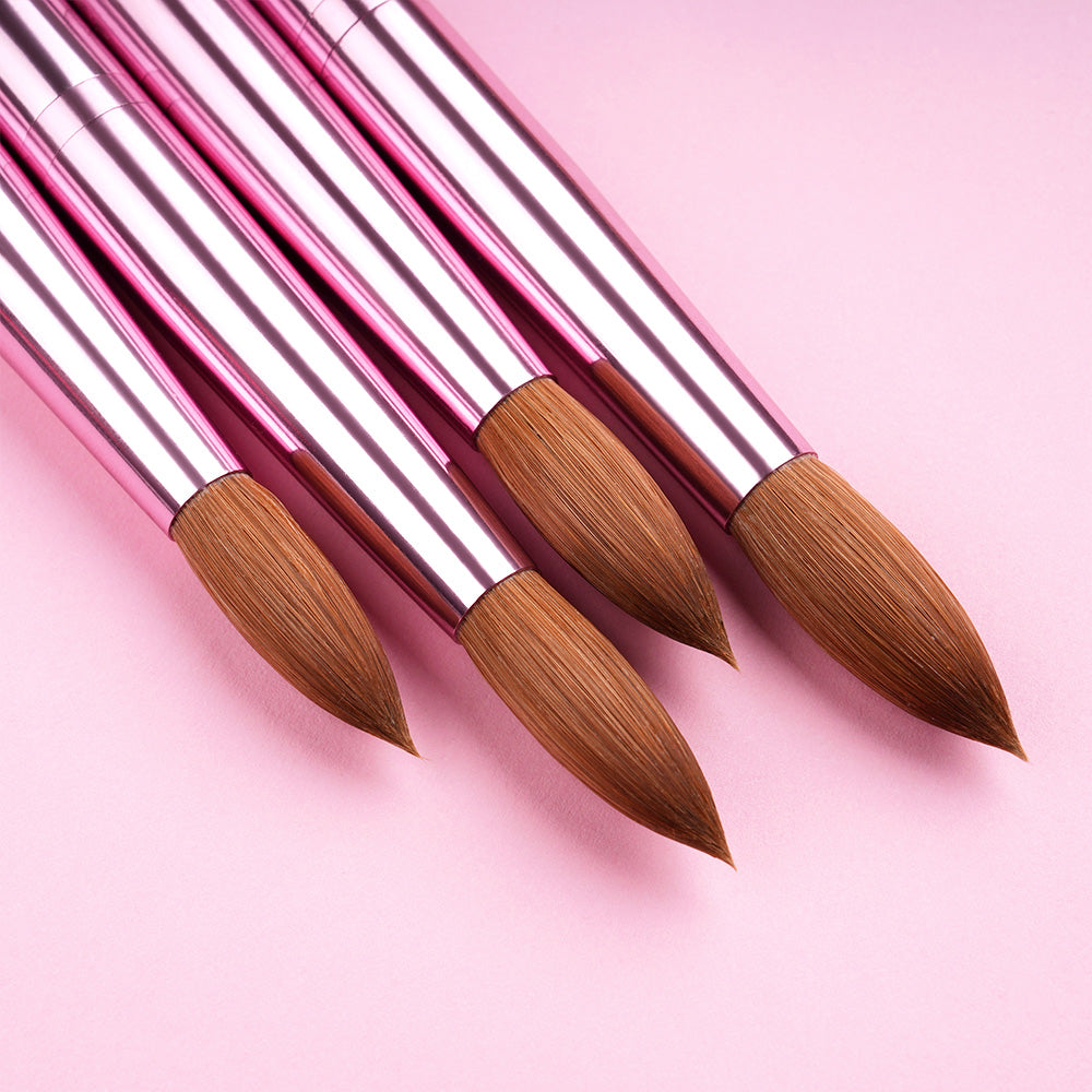 Zekunnails Round oval size (#8/10/12/14/16) 100% Kolinsky Acrylic nail brush