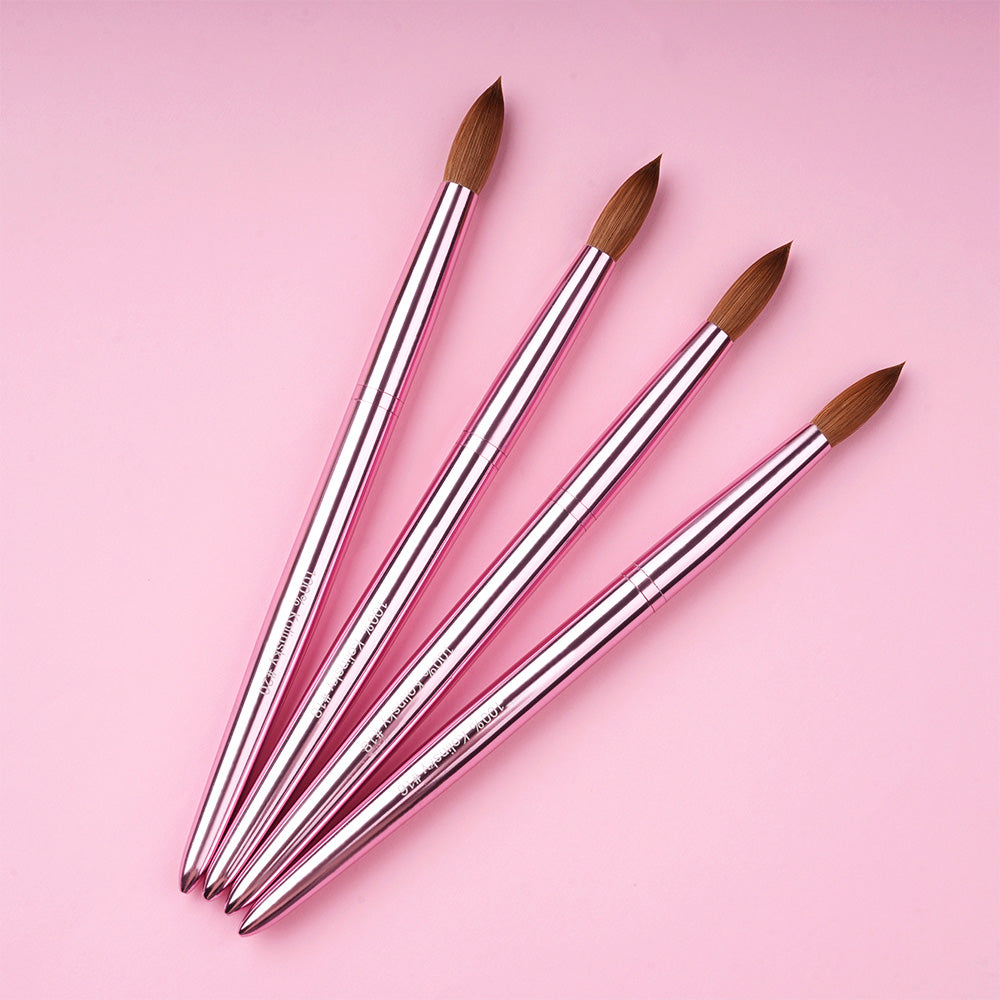 Zekunnails Round oval size (#8/10/12/14/16) 100% Kolinsky Acrylic nail brush