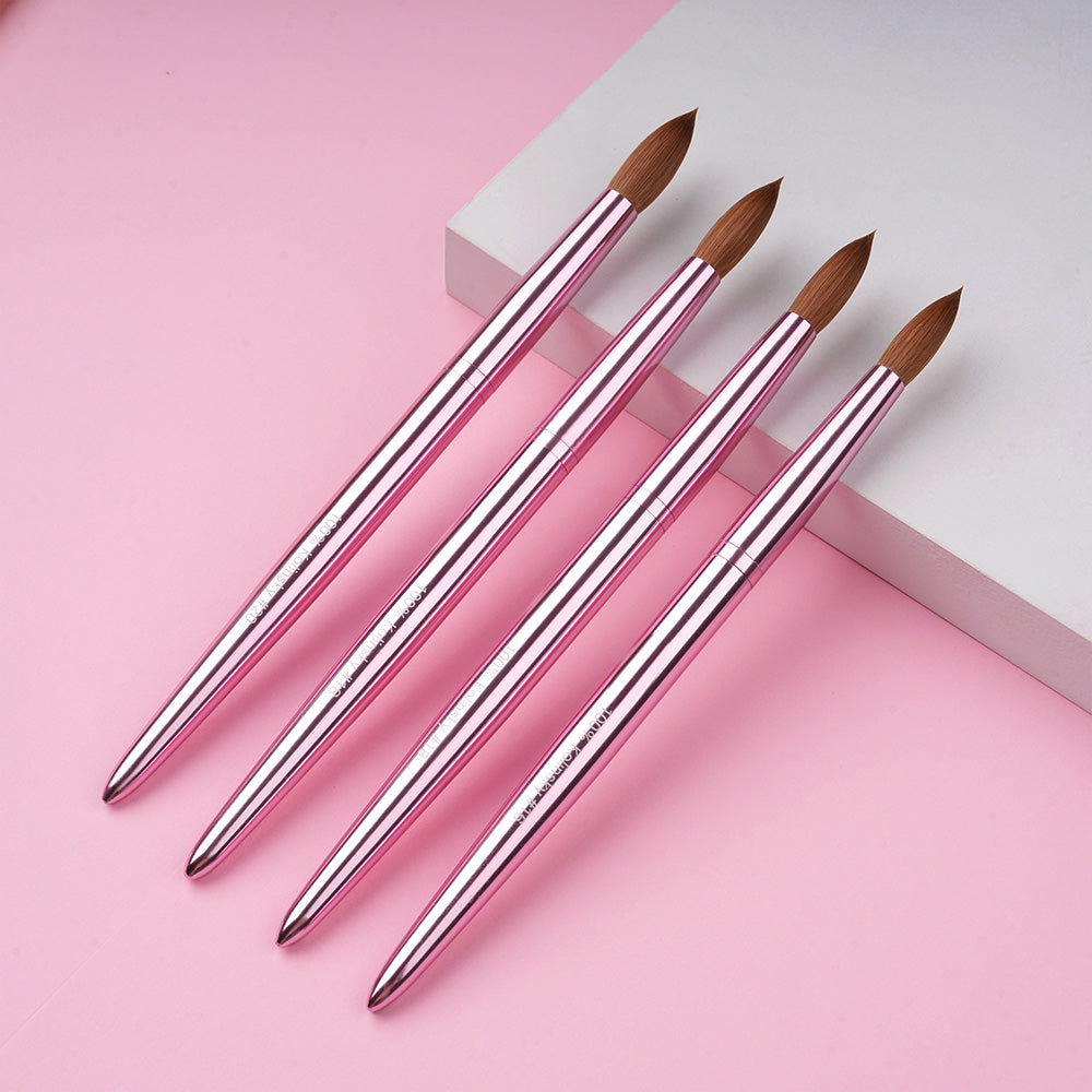 Zekunnails Round oval size (#8/10/12/14/16) 100% Kolinsky Acrylic nail brush